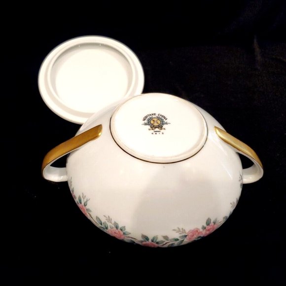 Noritake China Pattern 5412 Pink Rose Band Sugar Bowl ~ Retired ~ Made in Japan - Picture 4 of 5